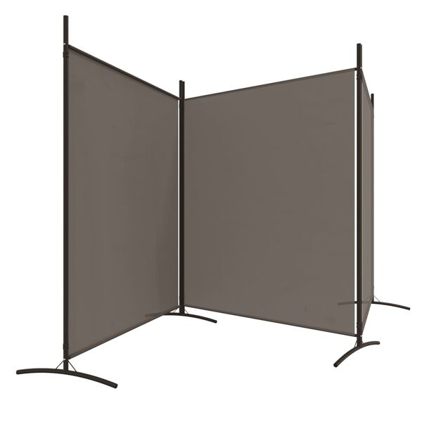 vidaXL 3-Panel Room Divider Anthracite 525x180 cm Fabric