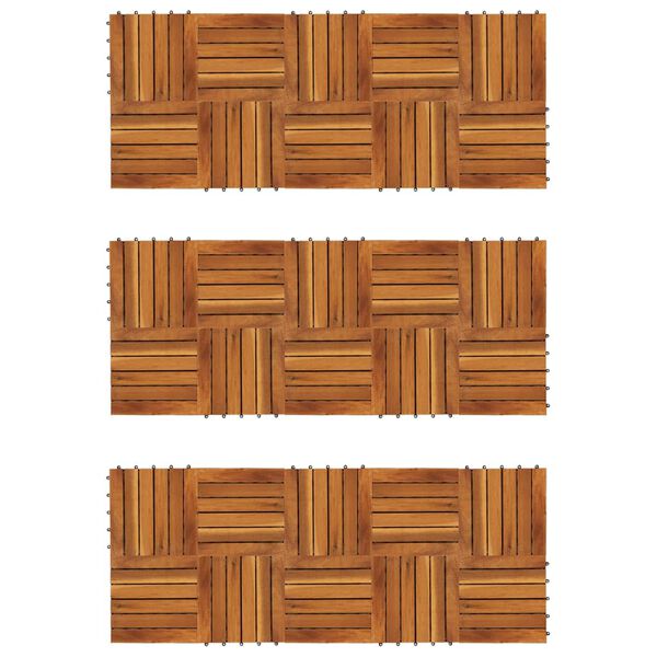 Decking Tiles Vertical Pattern 30 x 30 cm Acacia Set of 30