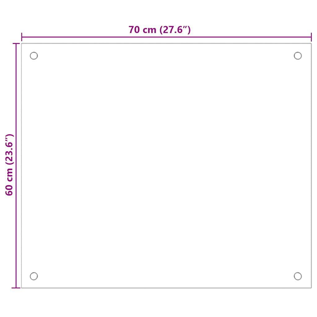 vidaXL Kitchen Backsplashes 2 pcs Transparent 70x60 cm Tempered Glass