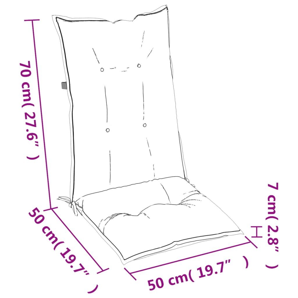 vidaXL Garden Highback Chair Cushions 6 pcs Grey 120x50x7 cm Fabric