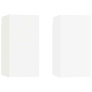 vidaXL TV Cabinet | Set of 2 | White | Engineered wood | Medium | TV Cabinet