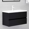 vidaXL 2 Piece Bathroom Furniture Set Black Engineered Wood