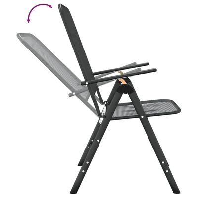 vidaXL Folding Garden Chairs 4 pcs Expanded Metal Mesh Anthracite,  vidaXL Folding Garden Chairs 4 pcs Expanded Metal Mesh Anthracite