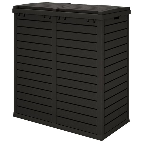 vidaXL Outdoor Garbage Bin Black 78x41x86 cm Polypropylene