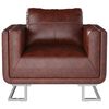 vidaXL Cube Armchair with Chrome Feet Brown Faux Leather