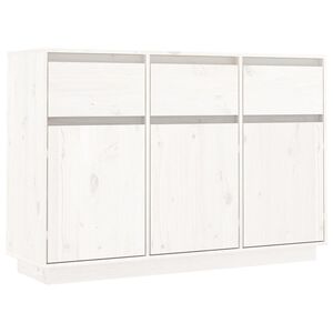 vidaXL Storage Cabinet | White | Solid pine wood | 110 x 34 x 75 cm