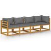 vidaXL 4-Seater Garden Sofa with Cushion Solid Acacia Wood