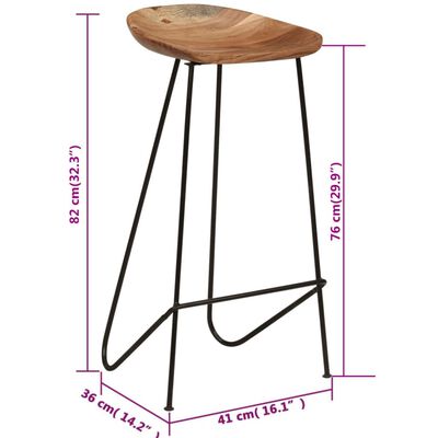 vidaXL Bar Stools 2 pcs Solid Acacia Wood,  vidaXL Bar Stools 2 pcs Solid Acacia Wood