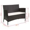 vidaXL Garden Bench 106 cm Poly Rattan Brown