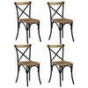 vidaXL Cross Chair | Set of 4 | Multicolour | Solid mango wood, Steel | Standard