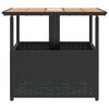 vidaXL Garden Table with Parasol Hole Black 55x55x46.5 cm Poly Rattan