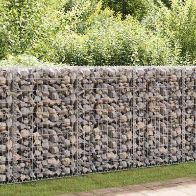 vidaXL Gabion Basket Galvanised Steel 200x30x100 cm,  vidaXL Gabion Basket Galvanised Steel 200x30x100 cm