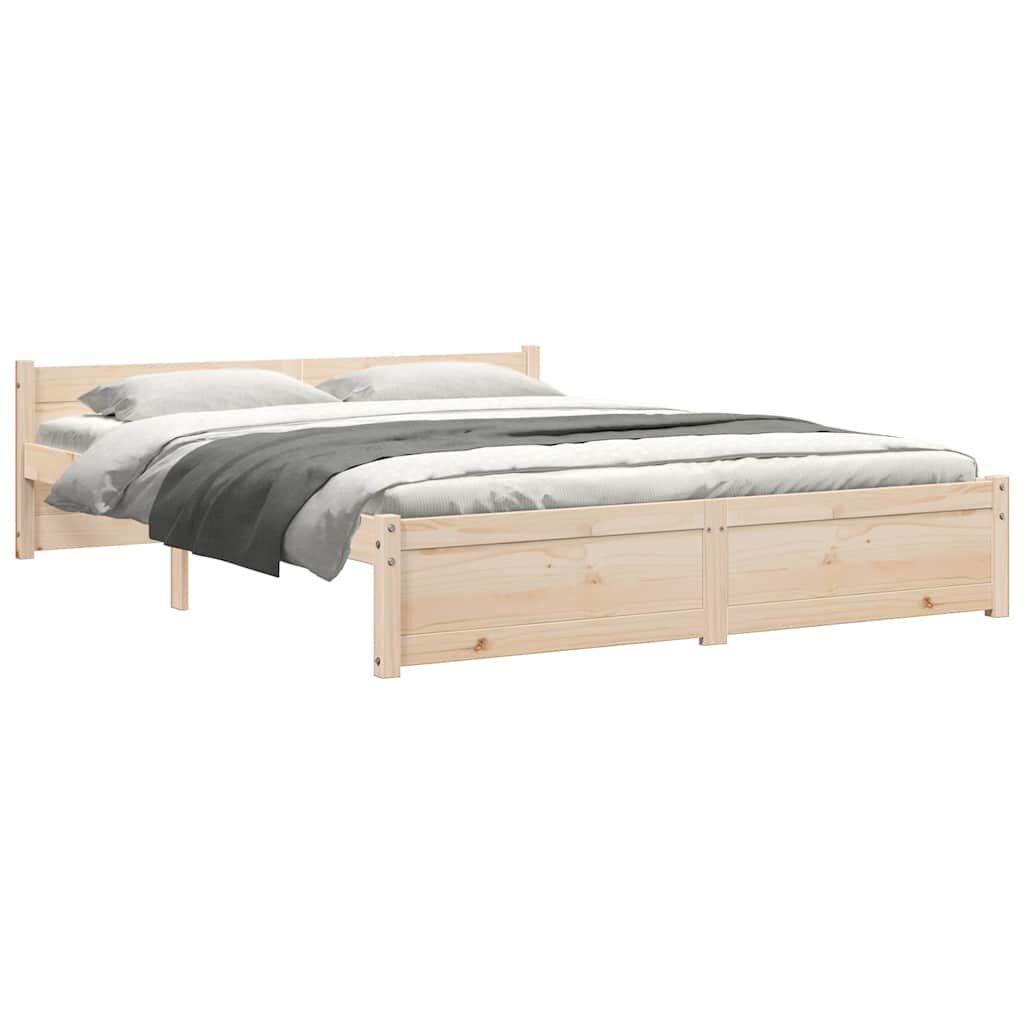 vidaXL Bed Frame without Mattress Solid Wood 135x190 cm Double Double