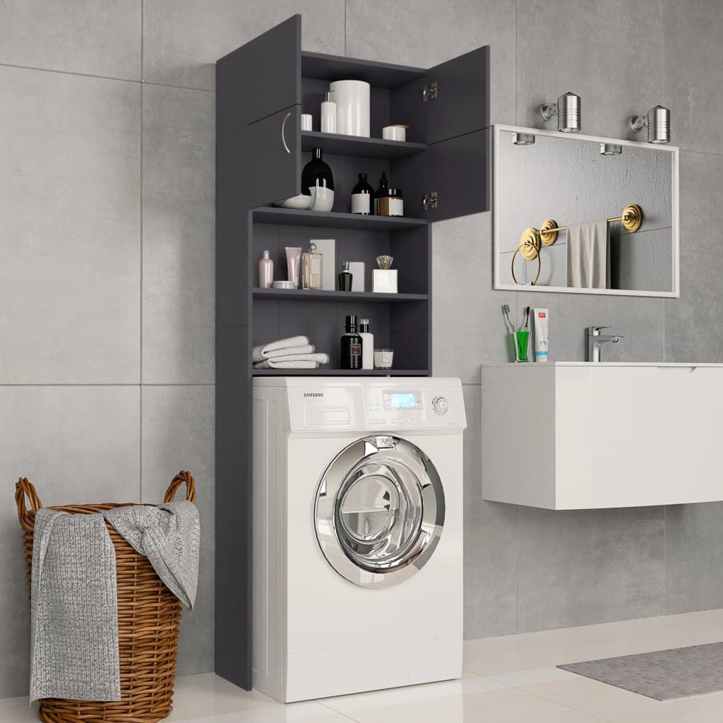 vidaXL Washing Machine Cabinet Grey 64x25.5x190 cm Engineered Wood