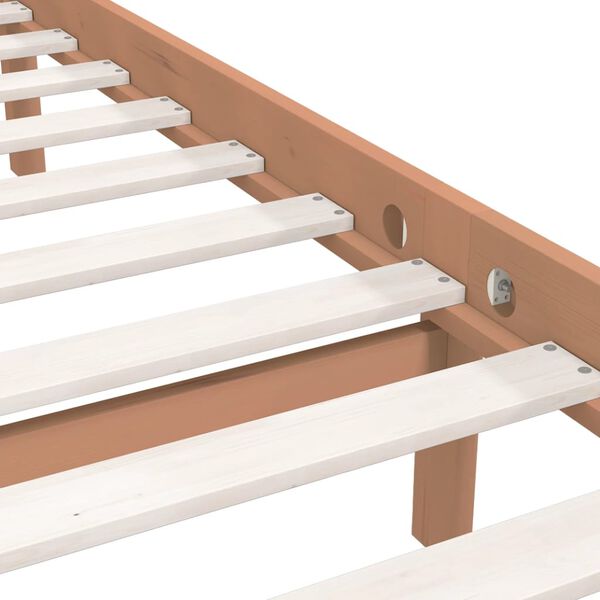 vidaXL Bed Frame without Mattress Honey Brown Solid Wood Super King Size