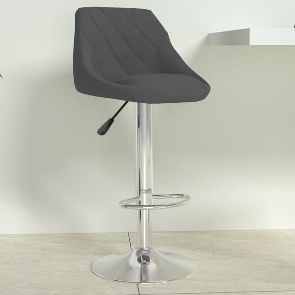 vidaXL Bar Stool Dark Grey Velvet