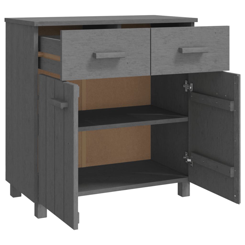 vidaXL Sideboard HAMAR Dark Grey 79x40x80 cm Solid Wood Pine