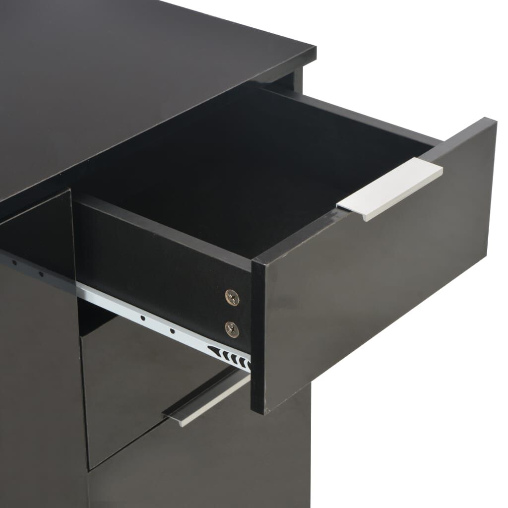 vidaXL Sideboard High Gloss Black 71x35x80 cm Engineered Wood