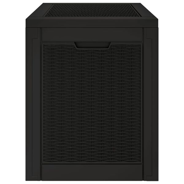 vidaXL Garden Storage Box Black 55.5x43x53 cm Polypropylene