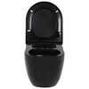 vidaXL Wall-Hung Toilet Ceramic Black