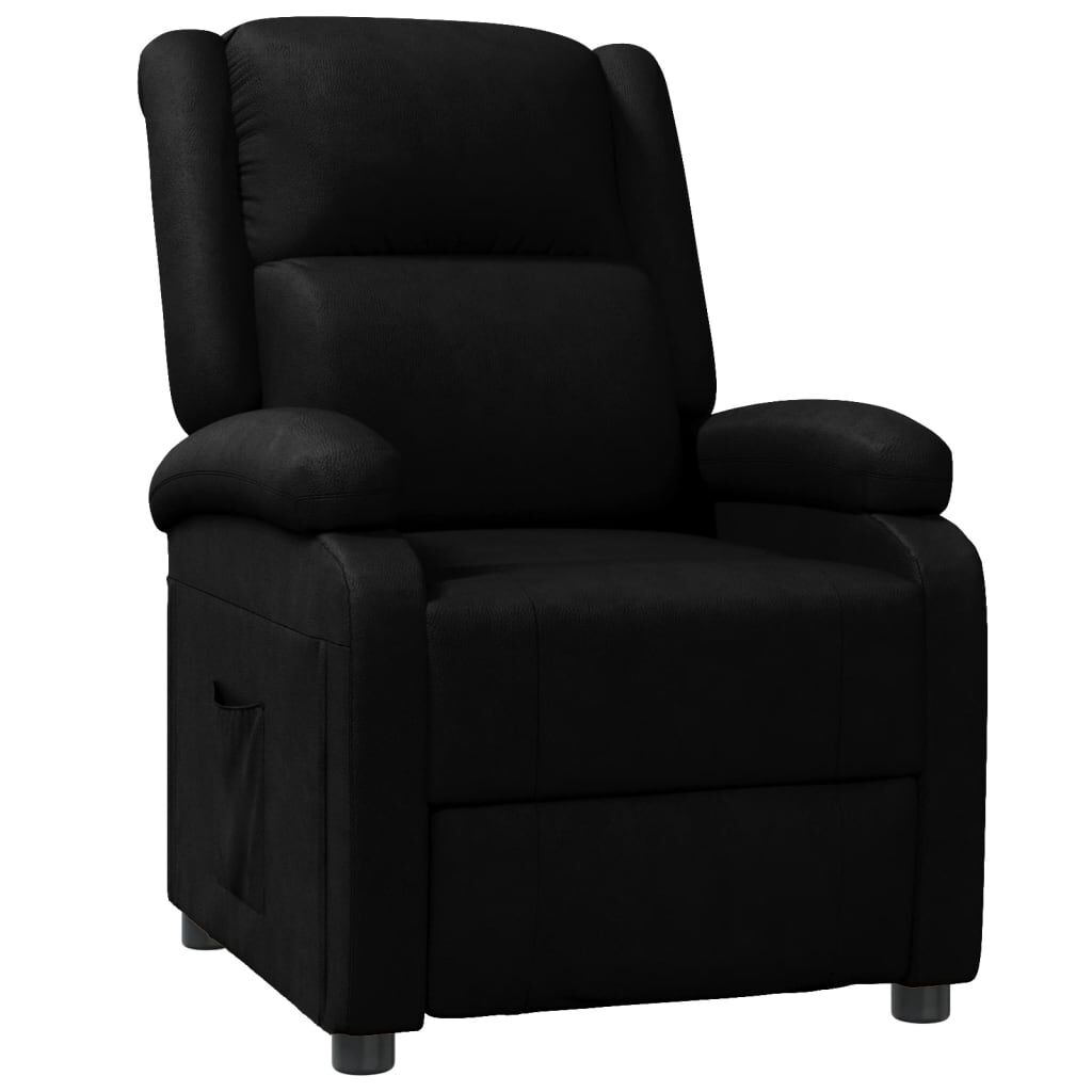 vidaXL Recliner Chair Black Faux Leather