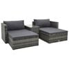 vidaXL 5 Piece Garden Lounge Set with Cushions Poly Rattan Grey