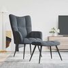 vidaXL Relaxing Chair with a Stool Dark Grey Velvet