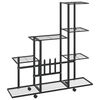 vidaXL Flower Stand with Wheel 94.5x25x92.5 cm Black Metal