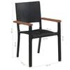 vidaXL 7 Piece Outdoor Dining Set Poly Rattan and Acacia Wood Black