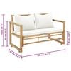 vidaXL 2 Seater Garden Sofa with Cushions Bamboo