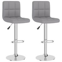 vidaXL Bar Stools 2 pcs Light Grey Fabric, light grey vidaXL Bar Stools 2 pcs Light Grey Fabric