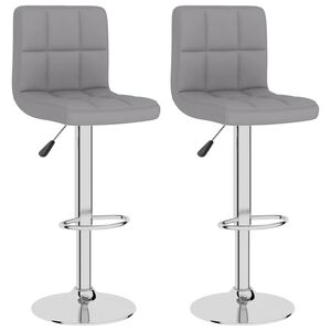 vidaXL Bar Stools 2 pcs Light Grey Fabric