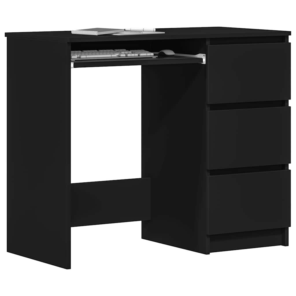 vidaXL Desk Black 90x45x76 cm Engineered Wood