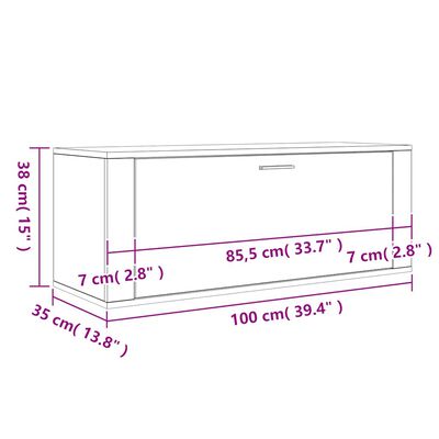 vidaXL Wall Shoe Cabinet White 100x35x38 cm Engineered Wood, white vidaXL Wall Shoe Cabinet White 100x35x38 cm Engineered Wood