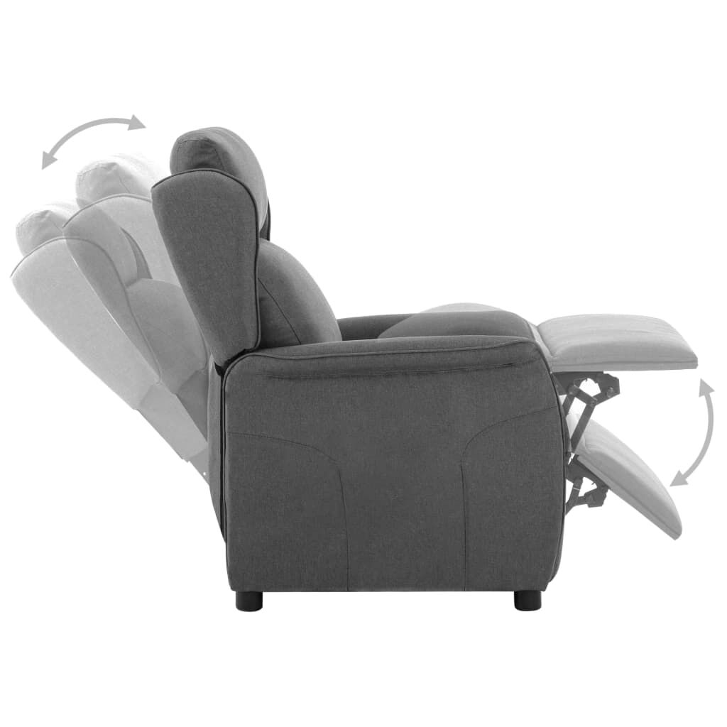 vidaXL Recliner Chair Light Grey Fabric