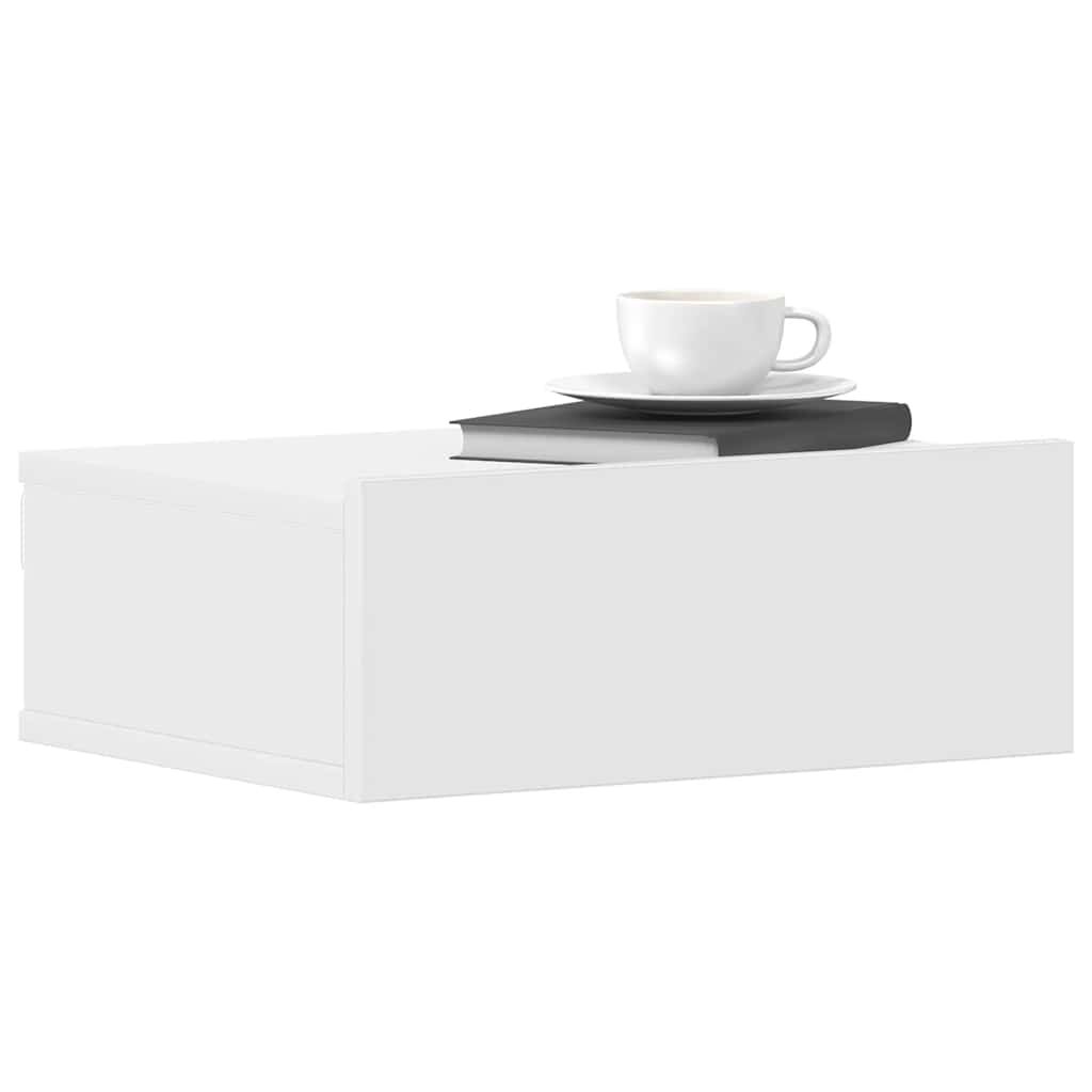 vidaXL Floating Nightstand White 40x30x15cm Engineered Wood