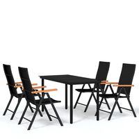 vidaXL 5 Piece Garden Dining Set Black,  vidaXL 5 Piece Garden Dining Set Black
