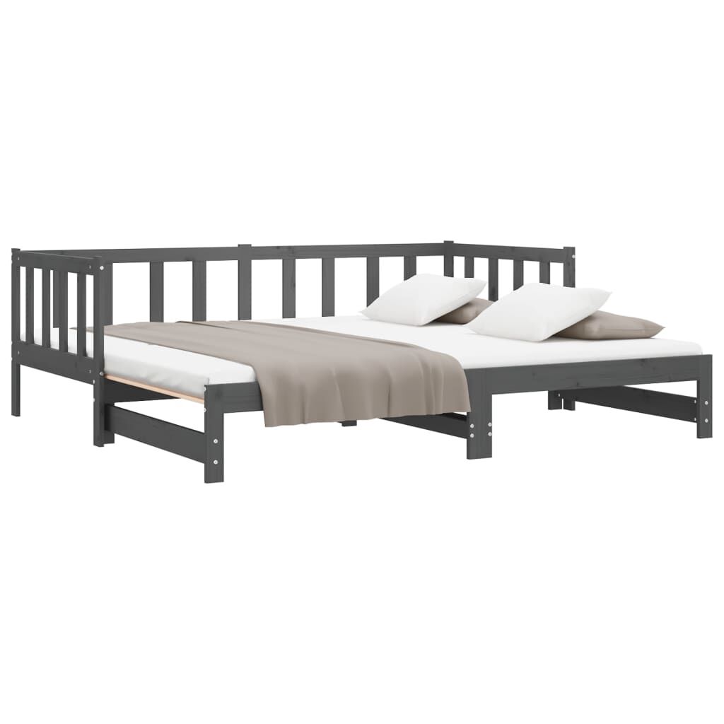vidaXL Pull-out Day Bed without Mattress Grey 2x(90x200)cm