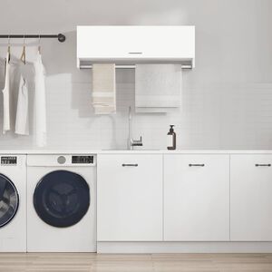 vidaXL Wardrobe White 100x32,5x35 cm Engineered Wood