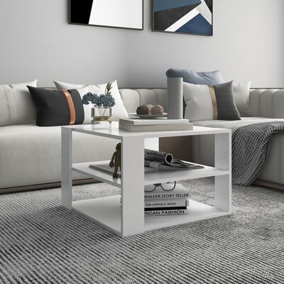 vidaXL Coffee Table White 60x60x40 cm Engineered Wood