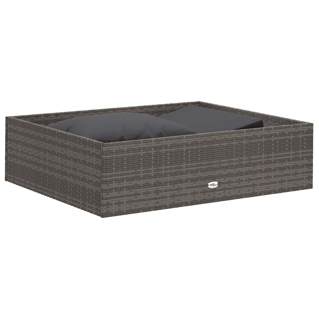 vidaXL 2 Piece Garden Lounge Set with Cushions Poly Rattan Grey