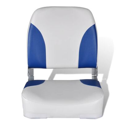 vidaXL Boat Seat Foldable Backrest With Blue-white Pillow 41x36x48cm, blue and white vidaXL Boat Seat Foldable Backrest With Blue-white Pillow 41x36x48cm