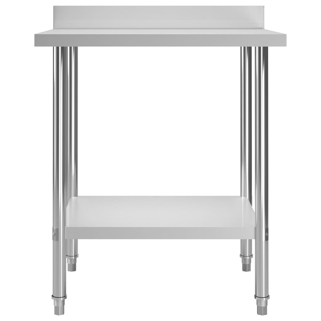 vidaXL Kitchen Work Table with Backsplash 80x60x93 cm Stainless Steel