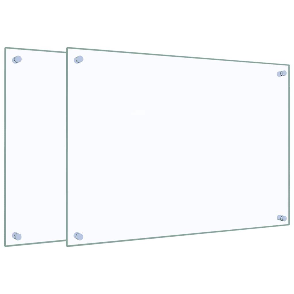 vidaXL Kitchen Backsplashes 2 pcs Transparent 70x50 cm Tempered Glass