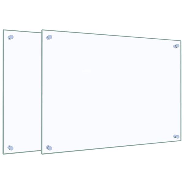 vidaXL Kitchen Backsplashes 2 pcs Transparent 70x50 cm Tempered Glass