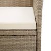 vidaXL 9 Piece Outdoor Dining Set with Cushions Poly Rattan Beige