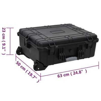 vidaXL Wheeled Flight Case Black 63x50x23 cm PP