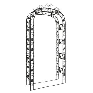 vidaXL Garden Arch Black 116x45x240 cm Steel