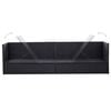vidaXL Garden Bed with Cushion and Pillow Poly Rattan Black