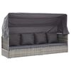 vidaXL Garden Lounge Bed with Roof Mixed Grey Poly Rattan